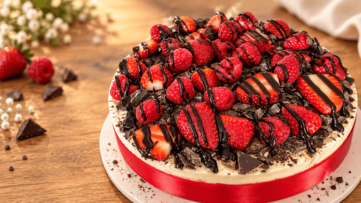 A fully loaded Topped cheesecake